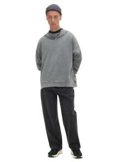 Cropp Bluzy*Bluza z efektem sprania i napisem jasnyszary