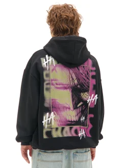 Cropp Bluzy*Bluza z kapturem i nadrukiem Jokera czarny