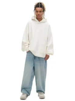 Cropp Bluzy*Bluza z kapturem z naszywkami kremowy