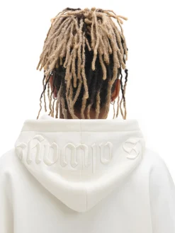 Cropp Bluzy*Bluza z kapturem z naszywkami kremowy