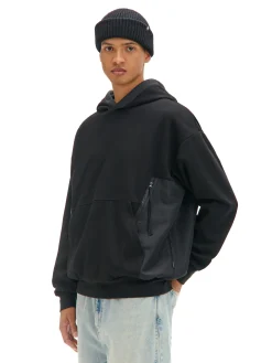 Cropp Bluzy*Bluza z tkaninowymi wstawkami czarny