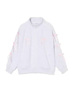 Cropp Bluzy*Bluza ze stójką i kokardami jasnyszary