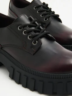 Cropp Półbuty*Bordowe półbuty derby kasztanowy