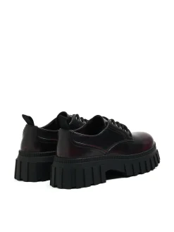 Cropp Półbuty*Bordowe półbuty derby kasztanowy