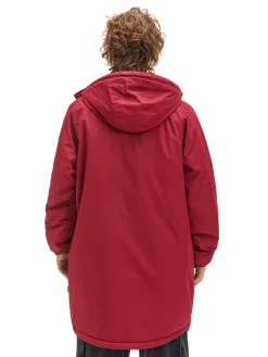 Cropp Kurtki Zimowe|Kurtki, Płaszcze*Bordowy płaszcz z kapturem kasztanowy
