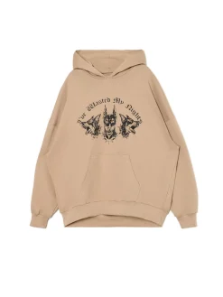 Cropp Unisex|Unisex*Brązowa bluza hoodie z dobermanami UNISEX brązowy