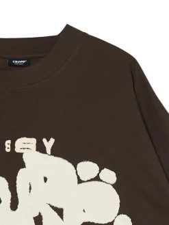 Cropp Koszulki*Brązowa koszulka z nadrukiem i aplikacją brązowy