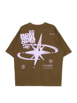 Cropp Koszulki*Brązowa koszulka z nadrukiem brązowy