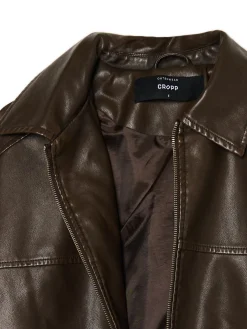 Cropp Kurtki, Płaszcze*Brązowa kurtka bomber z efektem znoszenia brązowy