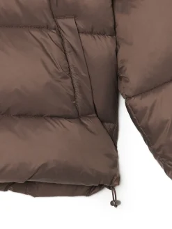 Cropp Kurtki, Płaszcze*Brązowa pikowana kurtka z kapturem brązowy