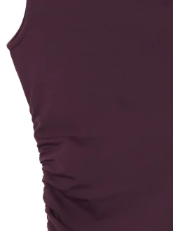 Cropp Sukienki, Kombinezony*Burgundowa sukienka maxi z marszczeniem fioletowy