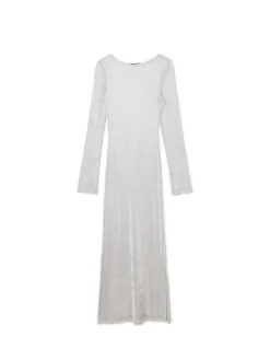 Cropp Sukienki, Kombinezony*Błyszcząca sukienka maxi jasnyszary