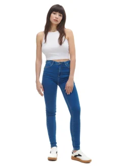 Cropp Jeansy*Ciemnoe jeansy push up TALL niebieski