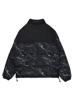 Cropp Kurtki Zimowe|Kurtki, Płaszcze*Ciemnoszara kurtka puffer z nadrukiem szary