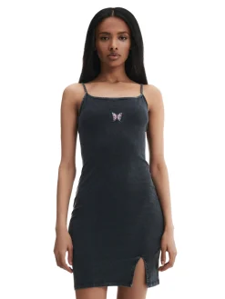 Cropp Sukienki, Kombinezony*Ciemnoszara sukienka na ramiączkach szary