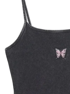 Cropp Sukienki, Kombinezony*Ciemnoszara sukienka na ramiączkach szary