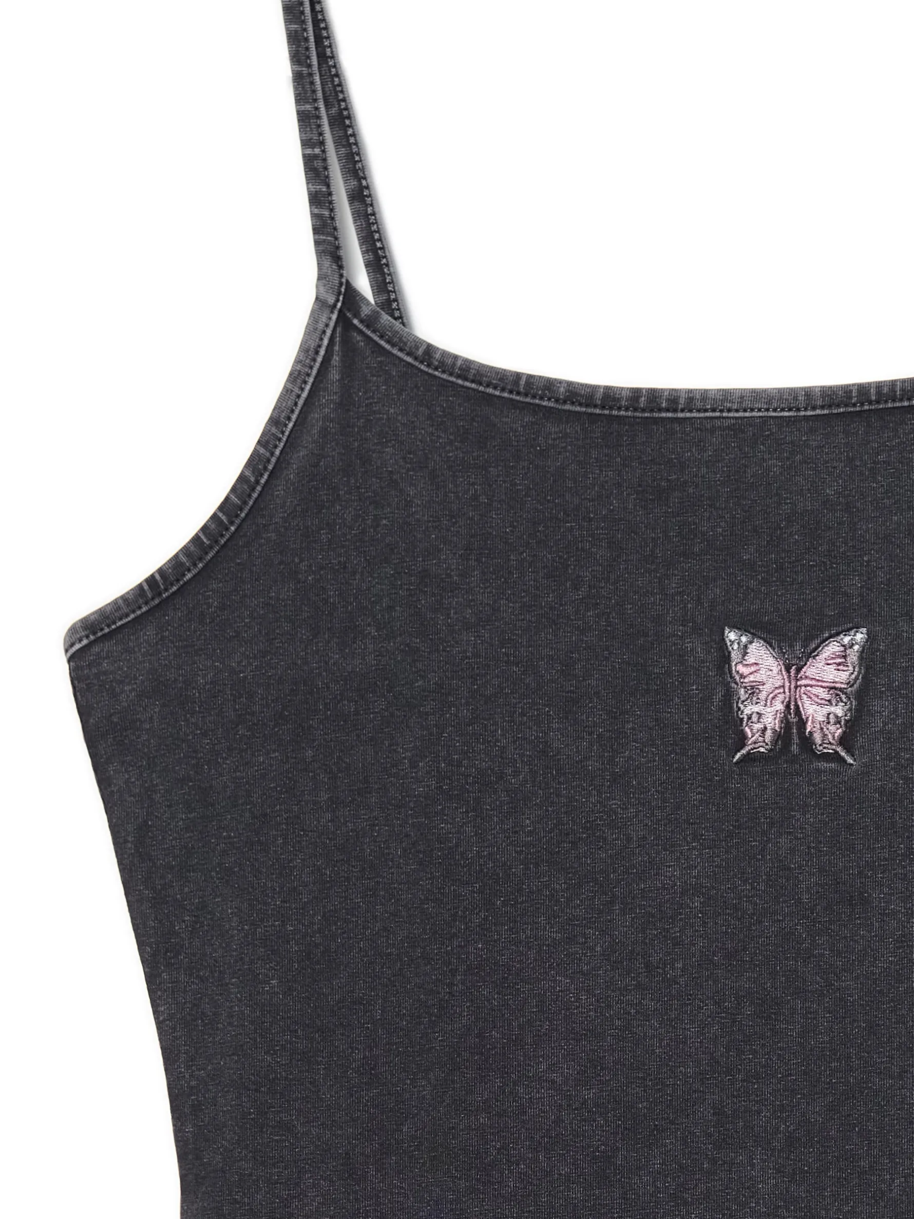 Cropp Sukienki, Kombinezony*Ciemnoszara sukienka na ramiączkach szary