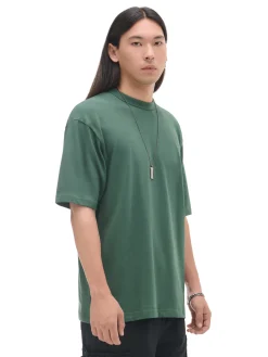 Cropp Koszulki*Ciemnozielona gładka koszulka zielony