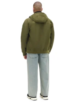 Cropp Kurtki, Płaszcze*Ciemnozielona kurtka z kapturem zielony