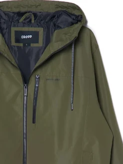 Cropp Kurtki, Płaszcze*Ciemnozielona kurtka z kapturem zielony