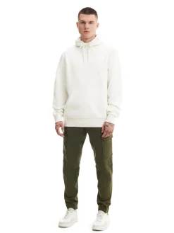 Cropp Spodnie*Ciemnozielone joggery basic z kieszeniami cargo zielony