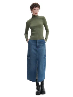 Cropp Swetry*Ciemno sweter z półgolfem zielony