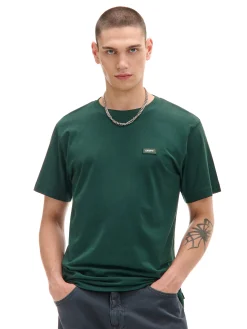 Cropp Koszulki*Ciemno t-shirt z aplikacją zielony