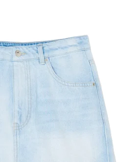 Cropp Spódnice*Cieniowana jasna jeansowa spódnica niebieski