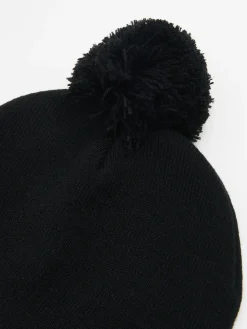 Cropp Czapki*Ciepła czarna czapka z pomponem czarny