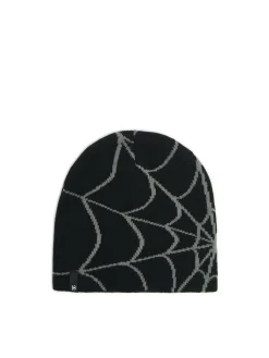 Cropp Czapki*Czapka beanie z nadrukiem pajęczyny czarny