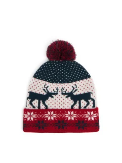 Cropp Czapki*Czapka z pomponem i nadrukiem kasztanowy