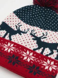 Cropp Czapki*Czapka z pomponem i nadrukiem kasztanowy