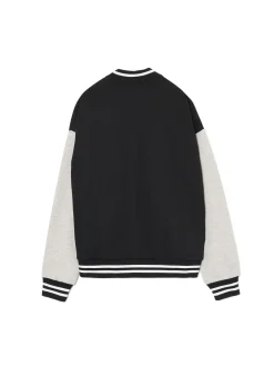 Cropp Bluzy*Czarna bluza college na zatrzaski czarny