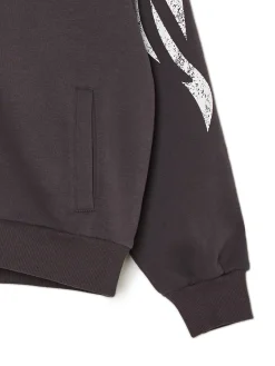 Cropp Bluzy*Czarna bluza hoodie z czaszkami szary