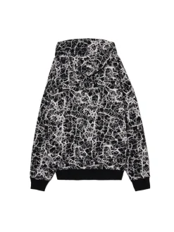 Cropp Bluzy*Czarna bluza hoodie z nadrukiem all over czarny