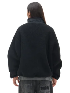 Cropp Bluzy*Czarna bluza sherpa czarny