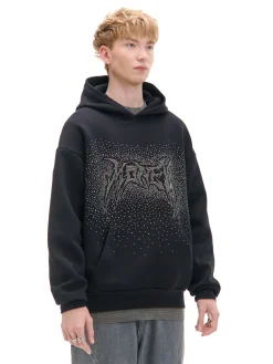 Cropp Bluzy*Czarna bluza z aplikacją czarny