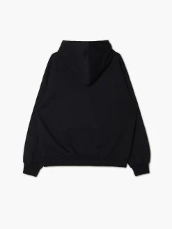 Cropp Bluzy*Czarna bluza z kapturem i aplikacją czarny