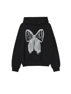 Cropp Bluzy*Czarna bluza z kapturem i nadrukiem czarny