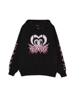 Cropp Bluzy*Czarna bluza z kapturem Kuromi czarny