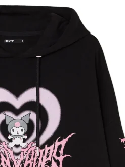 Cropp Bluzy*Czarna bluza z kapturem Kuromi czarny
