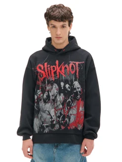 Cropp Bluzy*Czarna bluza z kapturem Slipknot czarny