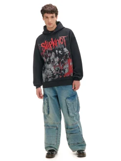 Cropp Bluzy*Czarna bluza z kapturem Slipknot czarny