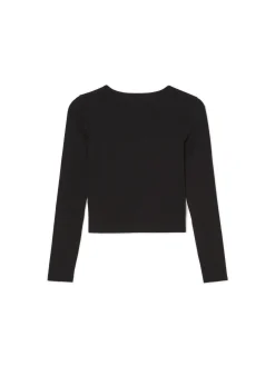 Cropp Koszulki, Topy*Czarna bluzka basic czarny