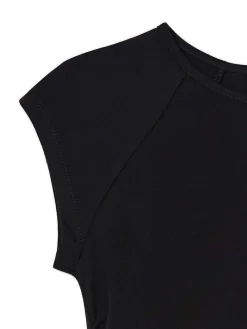 Cropp Koszulki, Topy*Czarna bluzka z marszczeniem czarny