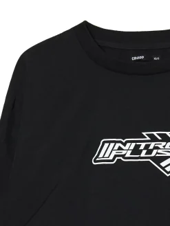 Cropp Koszule, Bluzki|Sety*Czarna bluzka z nadrukiem i regulacją czarny