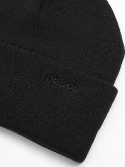 Cropp Czapki|Basic*Czarna czapka beanie z naszywką czarny