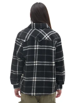 Cropp Koszule*Czarna flanelowa koszula z domieszką wełny czarny