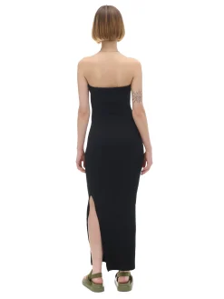 Cropp Sukienki, Kombinezony*Czarna gładka sukienka midi czarny