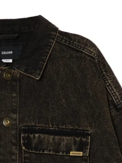 Cropp Kurtki, Płaszcze|Denim*Czarna jeansowa kurtka czarny